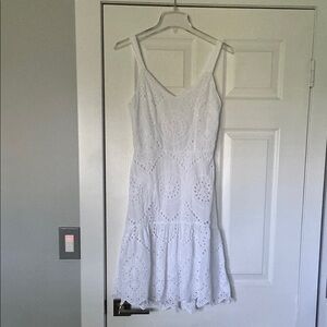 Japna Elegant White Eyelet Dress size M great condition style